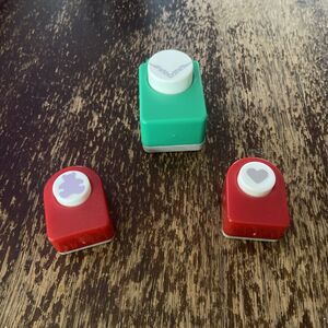 3 Paper Punches Scrapbooking Crafting Punch Hole Heart Teddy Bear Lacey Corner